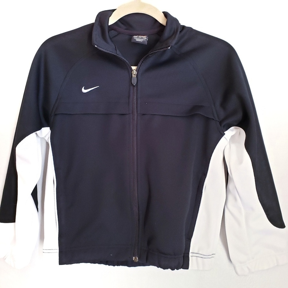 Nike Jacket Kids S Small Black White Zip Up - Picture 2 of 5